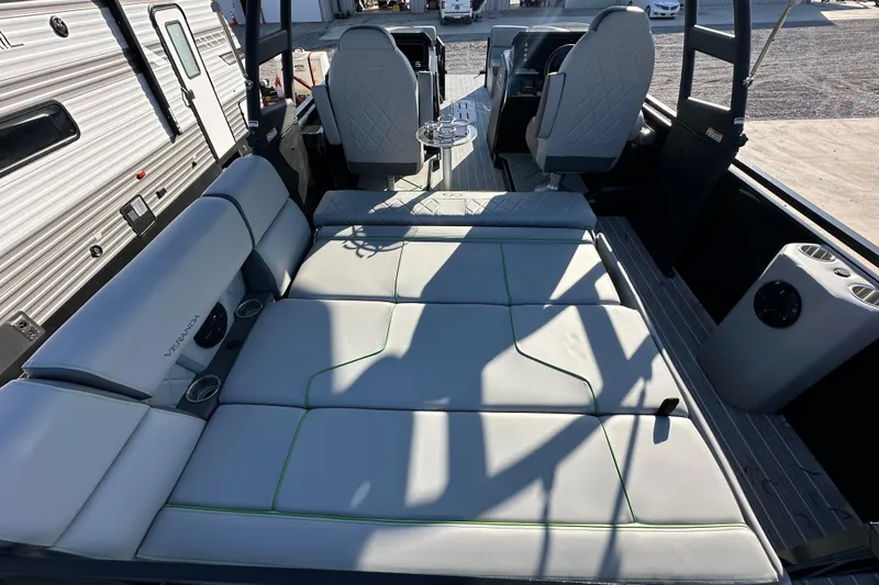 Slide: The Image of 2024 Veranda VX 25 DCVL boat interior with luxurious seating and modern design. - 31