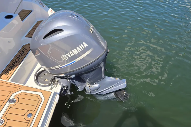 Slide: The Image of 2021 Starcraft SVX 191 OB boat with Yamaha outboard motor on water. - 33