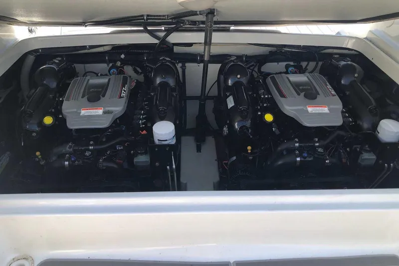 Slide: The Image of 2012 Formula 310 Sun Sport engine compartment with dual engines. - 36