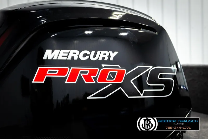 Slide: The Image of Mercury Pro XS engine on 2026 Lund 1875 Renegade boat, Reeder-Trausch Marine logo visible. - 41