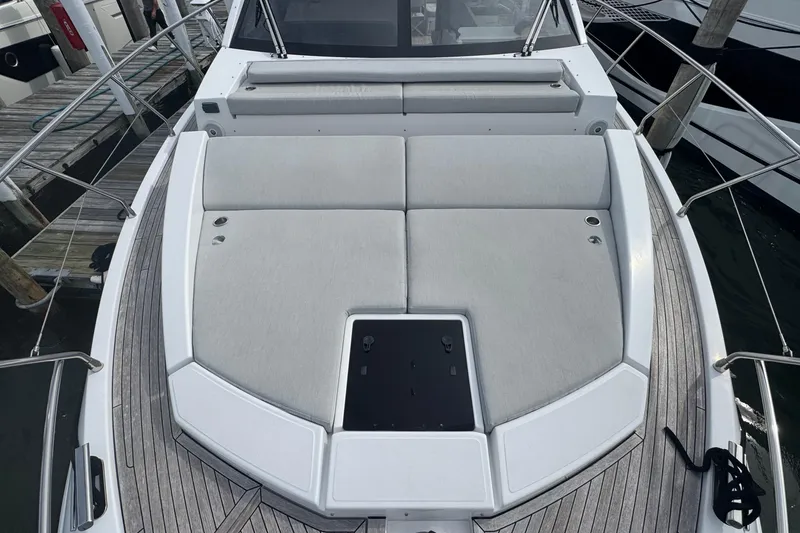Slide: The Image of Luxurious 2021 Azimut 50 Flybridge yacht with spacious sunbathing deck. - 52