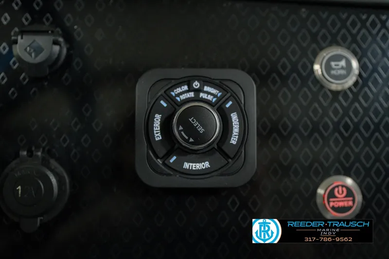 Slide: The Image of Control panel of 2026 Bennington 22 MSB boat with lighting and power buttons. - 39