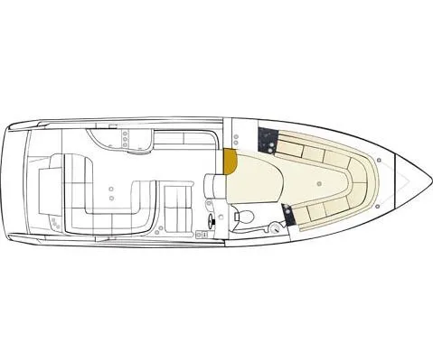 Slide: The Image of Compact bathroom in 2008 Formula 330 Sun Sport boat, featuring a toilet and storage space. - 26
