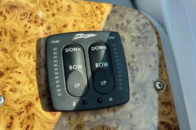 Slide: The Image of 2008 Formula 330 Sun Sport boat with spacious seating and sleek design, docked outdoors. - 7