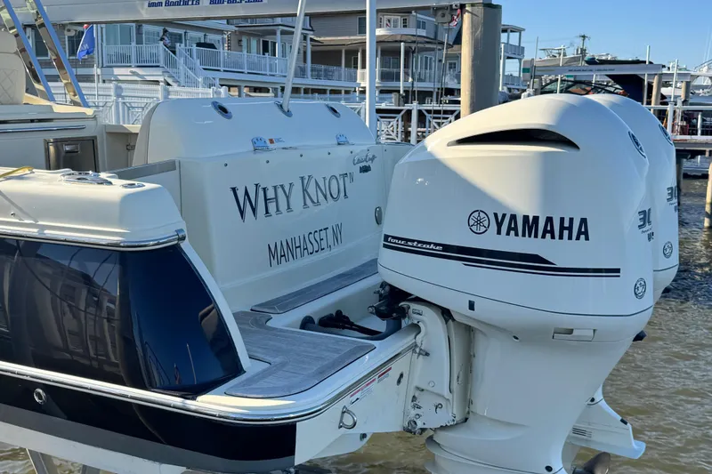 Slide: The Image of 2018 Chris-Craft Calypso 30 boat with Yamaha engines, docked in Manhasset, NY. - 3
