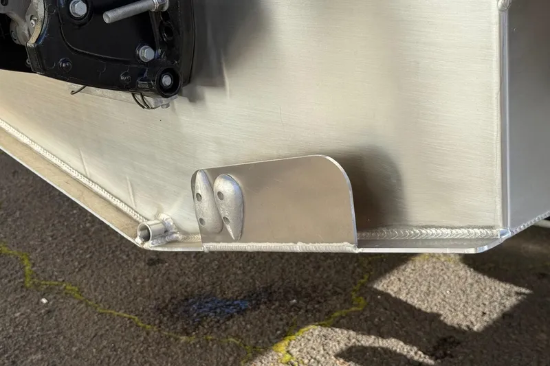 Slide: The Image of Close-up of 2025 Thunder Jet 24 Alexis Pro boat's aluminum hull detail. - 31