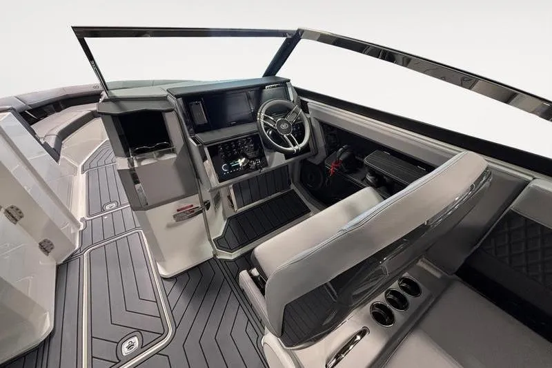 Slide: The Image of 2026 Cobalt R33 boat rear view with extended swim platform. - 12