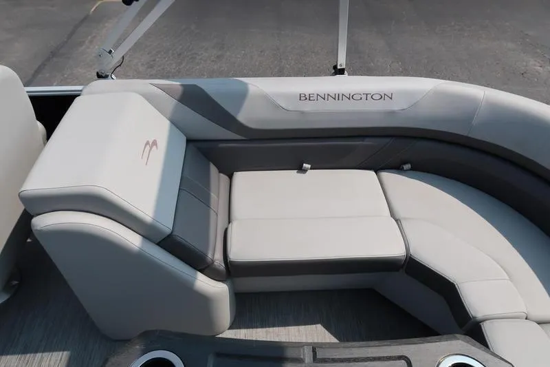 Slide: The Image of 2023 Bennington 22 SXSR boat interior with luxurious seating and modern design. - 23