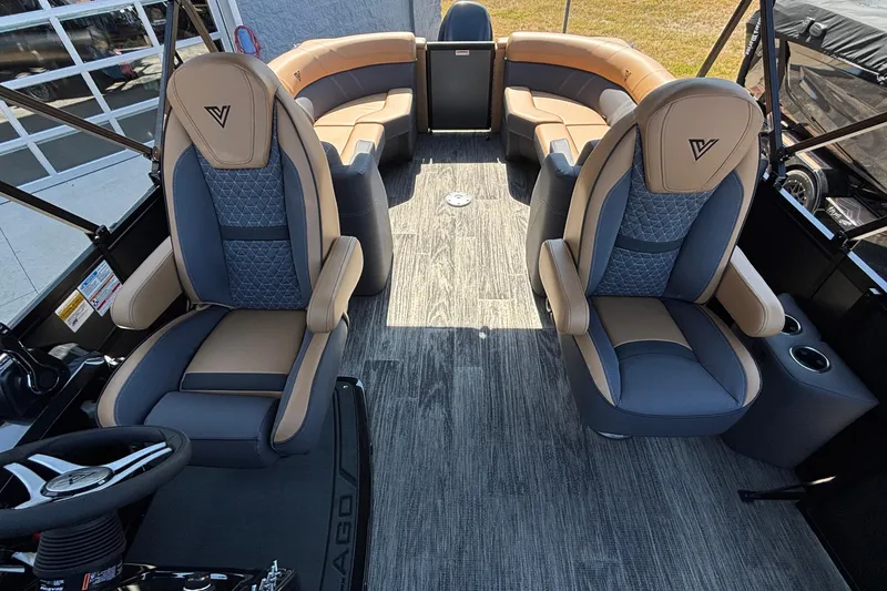 Slide: The Image of Luxurious interior of 2026 Viaggio Z24U boat with plush seating and modern design. - 15