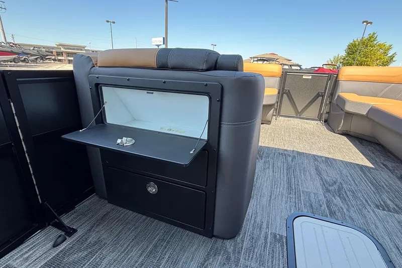 Slide: The Image of 2026 Viaggio Z24U boat interior with open storage compartment and seating. - 20