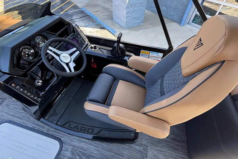 Slide: The Image of Luxurious Viaggio Z24U 2026 boat cockpit with modern steering and plush seating. - 31