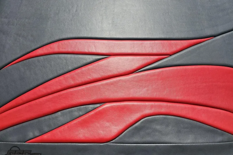 Slide: The Image of Red and black leather upholstery design on 2007 Donzi 35 ZR boat. - 50