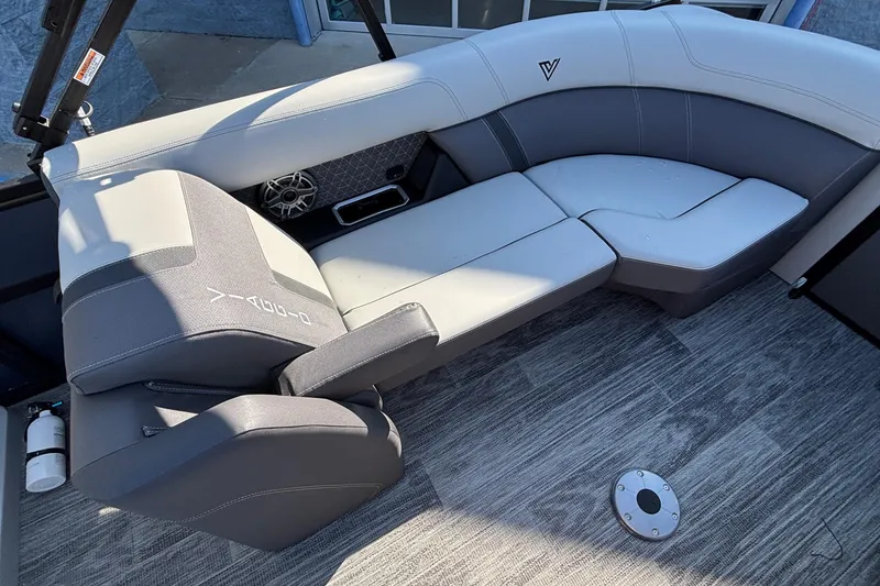 Slide: The Image of Luxurious seating in 2026 Viaggio Z24U boat with modern design and premium upholstery. - 12