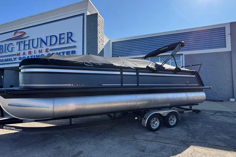 Slide: The Image of 2026 Viaggio Z24U pontoon boat on trailer at Big Thunder Marine. - 38