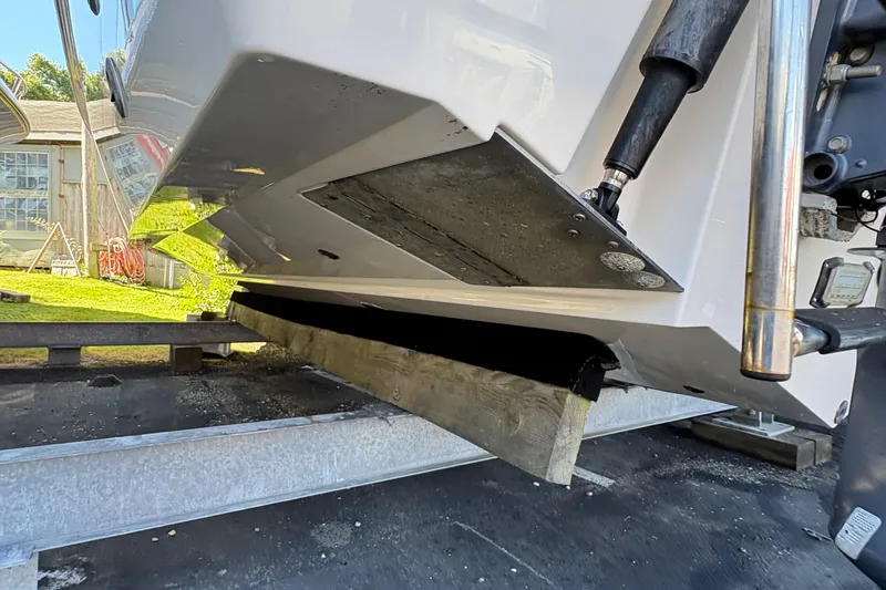Slide: The Image of 2013 Pursuit OS 315 Offshore boat anchor system on deck. - 22