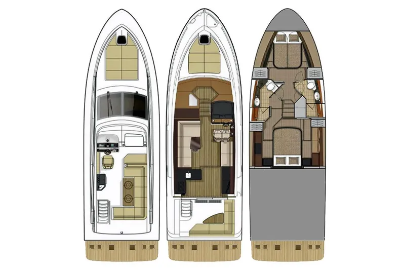 Slide: The Image of Manufacturer Provided Image: 2017 Sea Ray Fly 460 yacht floor plan showing three levels. - 20
