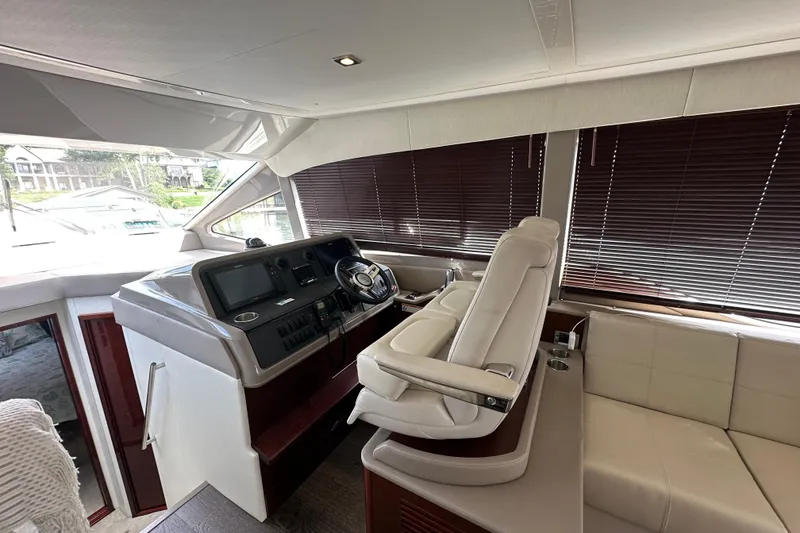 Slide: The Image of Luxurious interior of 2017 Sea Ray Fly 460 yacht with modern helm and seating. - 6