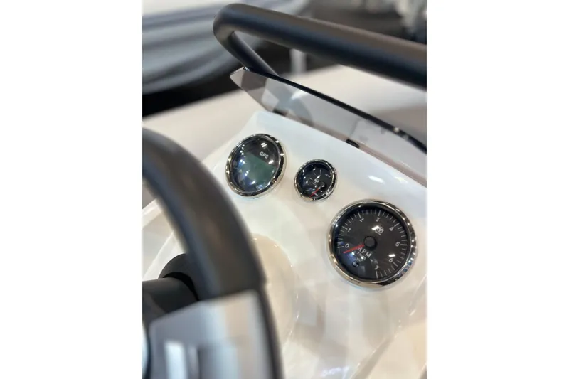 Slide: The Image of Dashboard of 2026 Northstar Vega 3.8 boat with GPS and RPM gauges. - 4