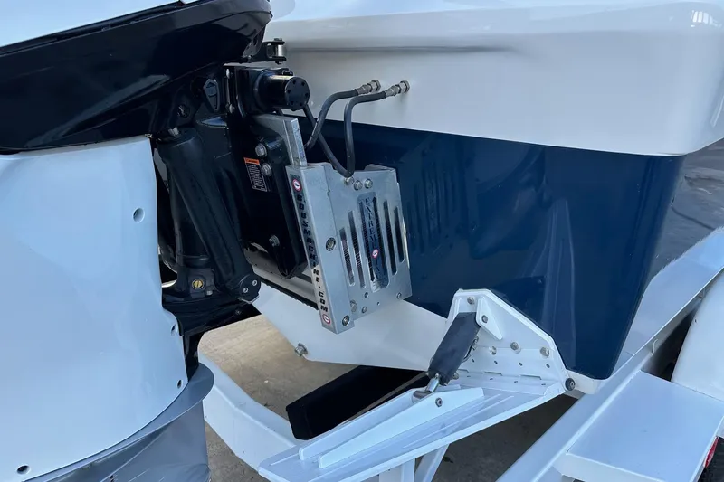 Slide: The Image of 2017 Formula 292 SR-1 boat engine detail with hydraulic components. - 17