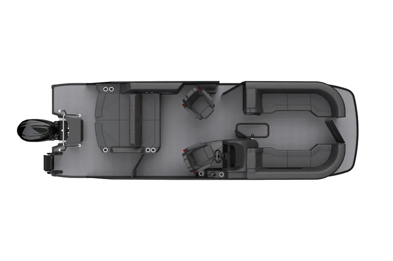 Slide: The Image of Top view of 2026 Introductory Evotti 725 CS Pontoon boat layout. - 1