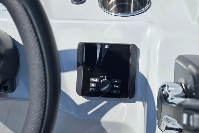 Slide: The Image of Control panel of 2026 Bentley Pontoons 203 Fish-N-Cruise with JBL audio system. - 23
