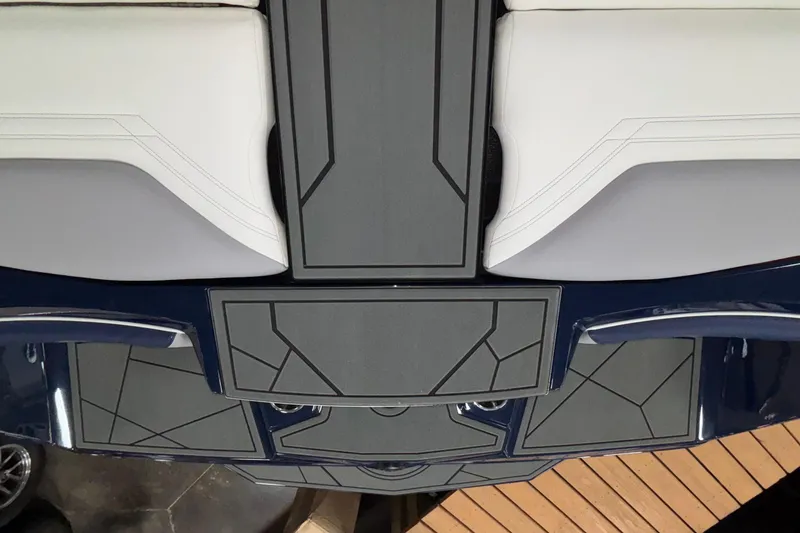 Slide: The Image of 2026 ATX Surf Boats 24 Type-S interior with sleek, modern design and geometric patterns. - 25