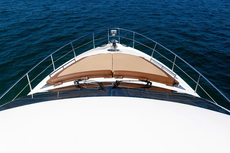 Slide: The Image of Bow view of 2005 Aicon Yachts 56 Flybridge on open water. - 25