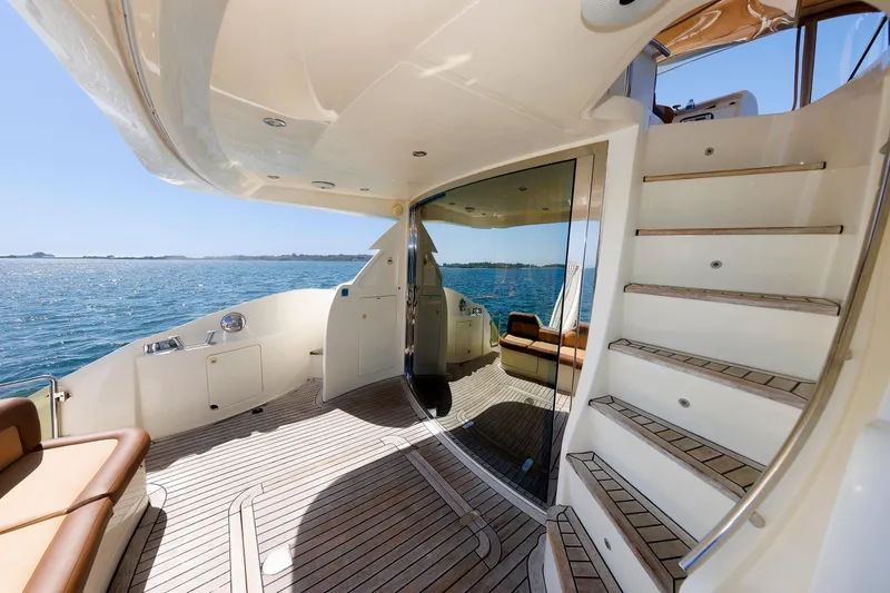 Slide: The Image of Luxurious 2005 Aicon Yachts 56 Flybridge with elegant deck and ocean view. - 27