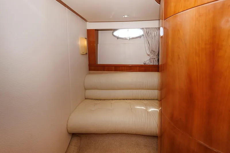 Slide: The Image of Luxurious interior of 2005 Aicon Yachts 56 Flybridge with cream leather seating. - 50