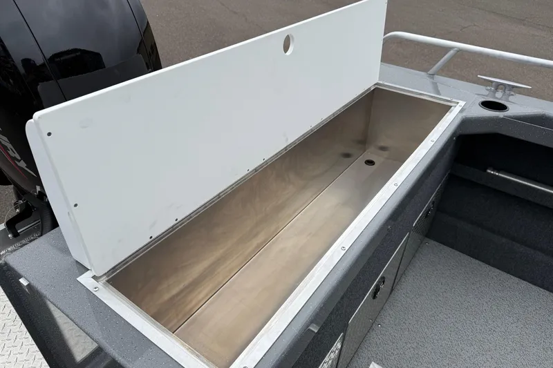 Slide: The Image of Open storage compartment in 2026 Thunder Jet 185 Luxor boat, showcasing spacious interior design. - 20