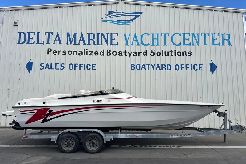 The Image of 1998 Velocity 26 Thoroughbred boat on trailer at Delta Marine Yacht Center. - 1