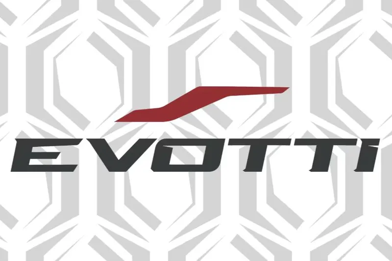 The Image of Evotti logo with geometric background, 2026 Introductory Evotti 525 QL Pontoon. - 0