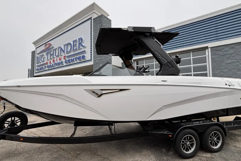 The Image of 2026 Tigé Z5 boat at Big Thunder Marine dealership, showcasing sleek design and modern features. - 2
