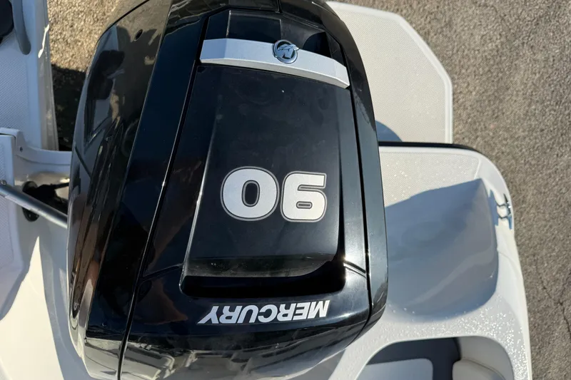 Slide: The Image of Mercury 90 outboard motor on 2023 Bayliner Element E18 boat. - 7