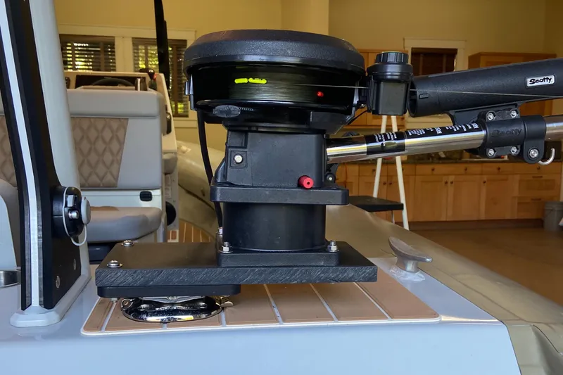 Slide: The Image of Sealegs 7.5M 2022 boat interior with mounted Scotty equipment. - 14