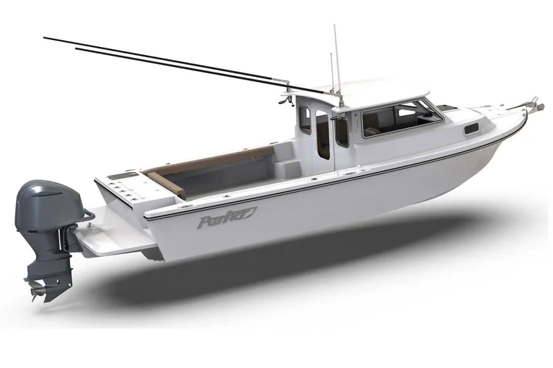 Slide: The Image of Manufacturer Provided Image: 2025 Parker 2420 Sport Cabin boat with outboard motor. - 14