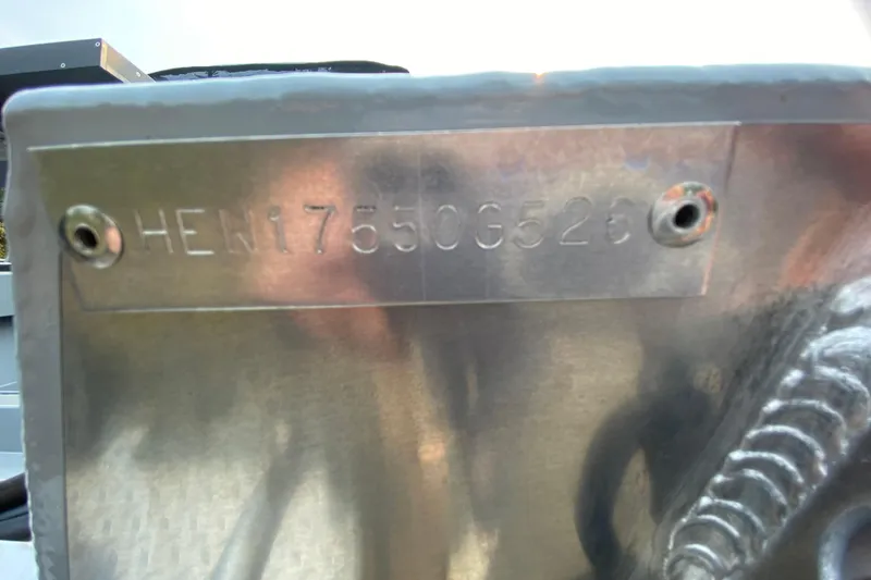 Slide: The Image of Hewescraft 180 Sportsman 2026 hull identification number plate. - 6