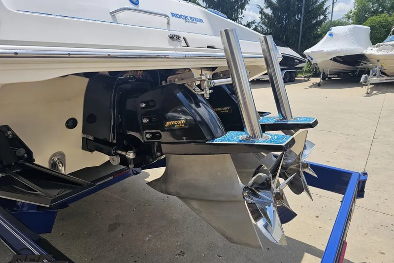 Slide: The Image of Rear view of a 2007 Fountain 42 Lightning boat with Mercury Racing engines. - 30