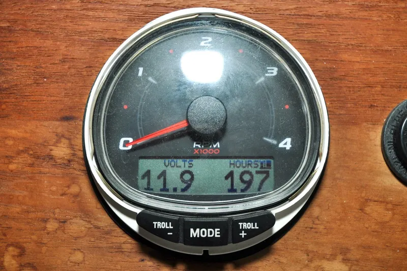 Slide: The Image of Holland 32 - Dorsey Dee - Pilot Salon - Helm Station - Tachometer/Engine Data Display - 52