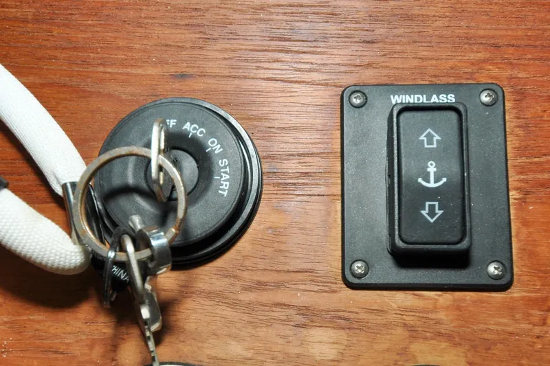 Slide: The Image of Holland 32 - Dorsey Dee - Pilot Salon - Helm Station - Ignition/Remote Windlass Controlls - 58