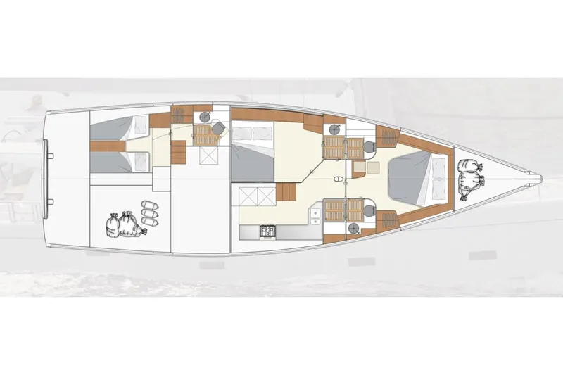 Slide: The Image of Grundriss der Moody Decksaloon 54 von 2027 mit Kabinen und Wohnbereichen. - 27