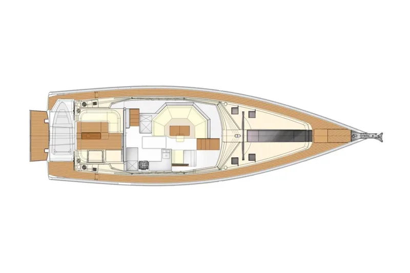 Slide: The Image of Grundriss des Moody Decksaloon 54 von 2027 mit geräumigem Salon und Kabinen. - 26