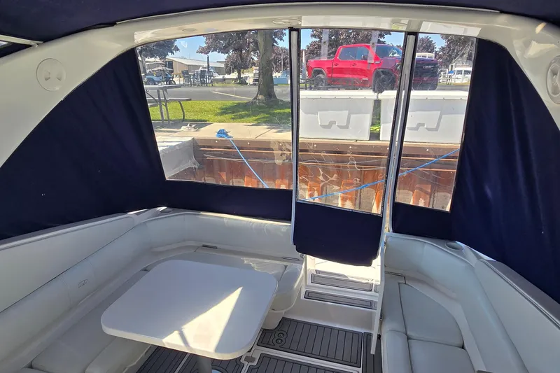 Slide: The Image of Stainless steel swim ladder on 2004 Regal Commodore 3260 boat deck. - 35