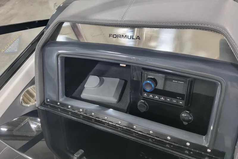 Slide: The Image of Dashboard of 2026 Formula 270 Bowrider with audio system and storage compartment. - 20