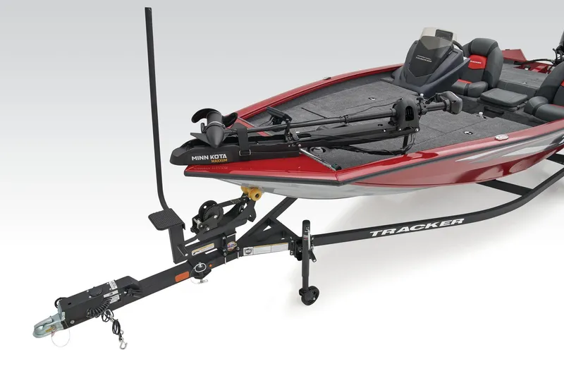 Slide: The Image of 2026 Tracker Pro Team 175 boat with open storage compartment on deck. - 11