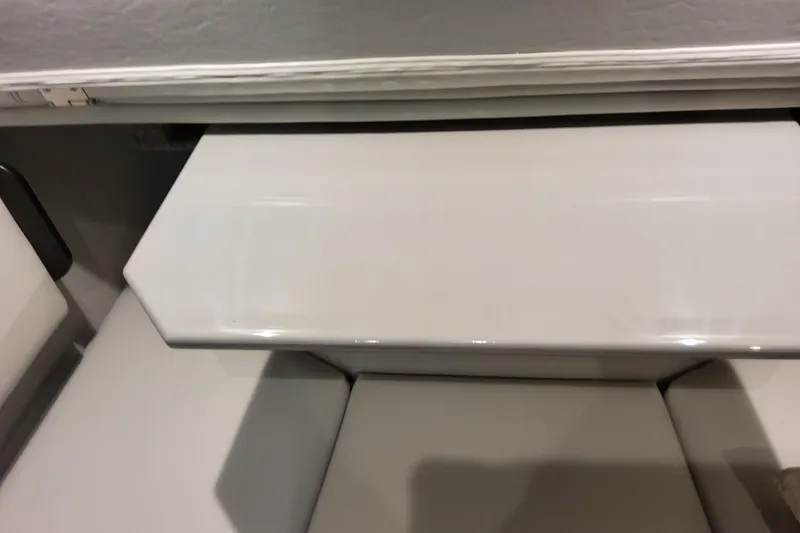 Slide: The Image of Interior seating of 2026 Formula 380 Super Sport Crossover OB, featuring sleek white design. - 132