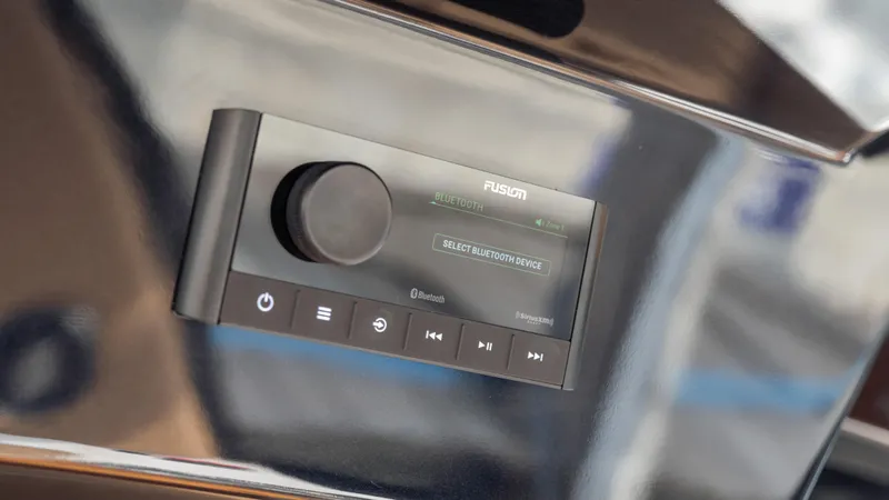 Slide: The Image of Hanover 305 stereo system, 2025 model, featuring a sleek control panel with display and buttons. - 38