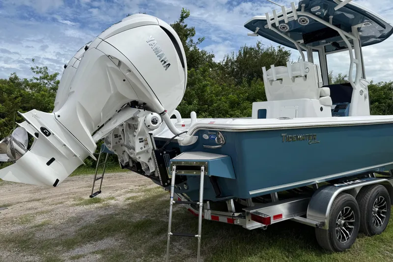 Slide: The Image of 2026 Tidewater 2700 Carolina Bay boat with Yamaha engine on trailer. - 5