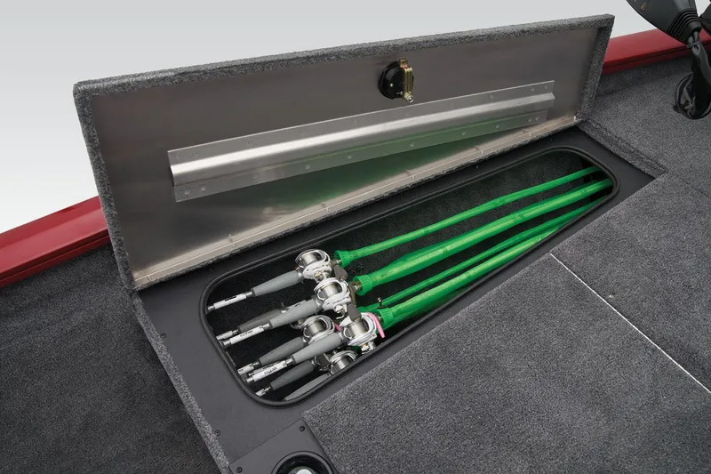 Slide: The Image of Manufacturer Provided Image: 2025 Tracker Pro Team 175 boat with fishing rod storage compartment. - 34