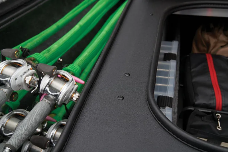 Slide: The Image of Manufacturer Provided Image: Fishing gear storage on 2025 Tracker Pro Team 175 boat. - 35